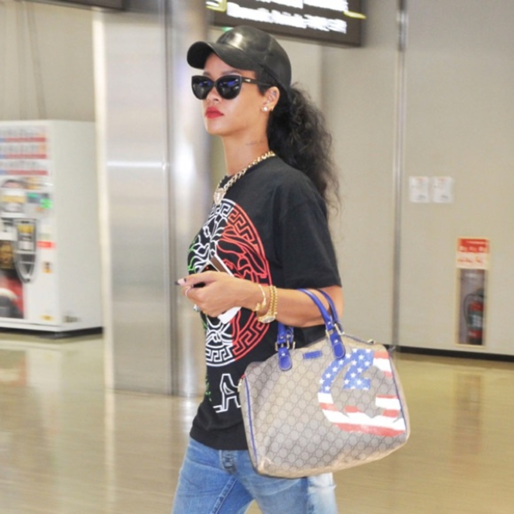 Gucci Joy Monogram Medium Boston Bag American Flag